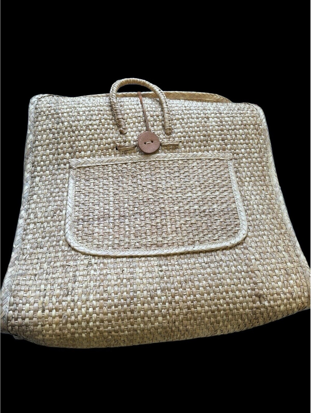 Vintage Raffia Handmade Large Beach Bag. Very unique!